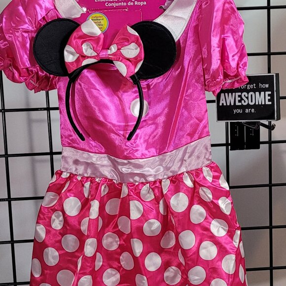 Disney Minnie Mouse Dress-Up Set - Pink Polka Dot Costume with Ears & Bow - Picture 6 of 7